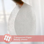 disposable eye mask paper applied under eye on model face for serum absorption and dark circle care