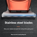 electric hair trimmer close up view of precision stainless steel t blade head for smooth haircutting