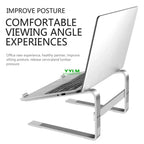 Ergonomic aluminum laptop riser for comfortable viewing angle experience