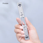 Ergonomic laptop stand with silver metal finish for clean workspace aesthetics
