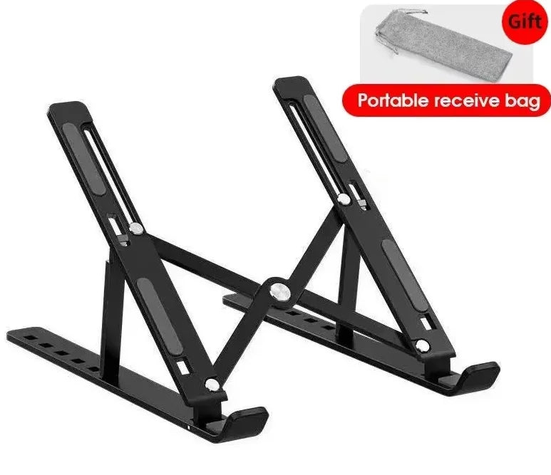 Ventilated foldable laptop stand with non slip silicone pads