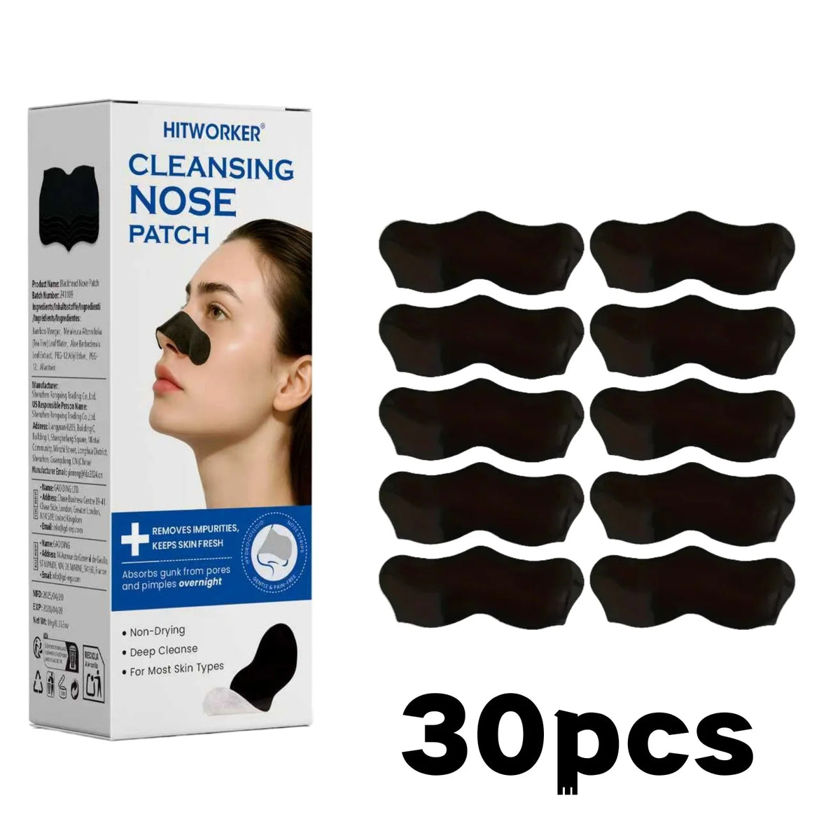 Gentle Nose Care Patches 30-piece set box for monthly facial pore maintenance