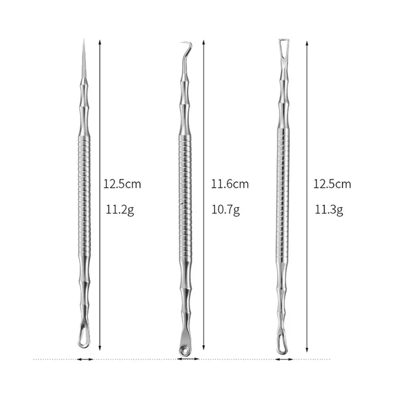 German Acne Blackhead Removal Needle stainless steel non-slip handle texture for steady control during facial skin care