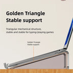Golden triangle stable support design for portable laptop riser