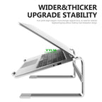 Wider and thicker aluminum laptop riser for enhanced desk stability