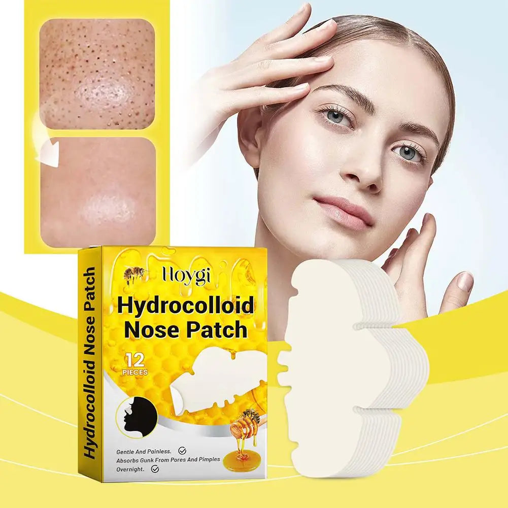 Hydrocolloid Nose Patches before and after nose comparison for unclogged pores and acne relief