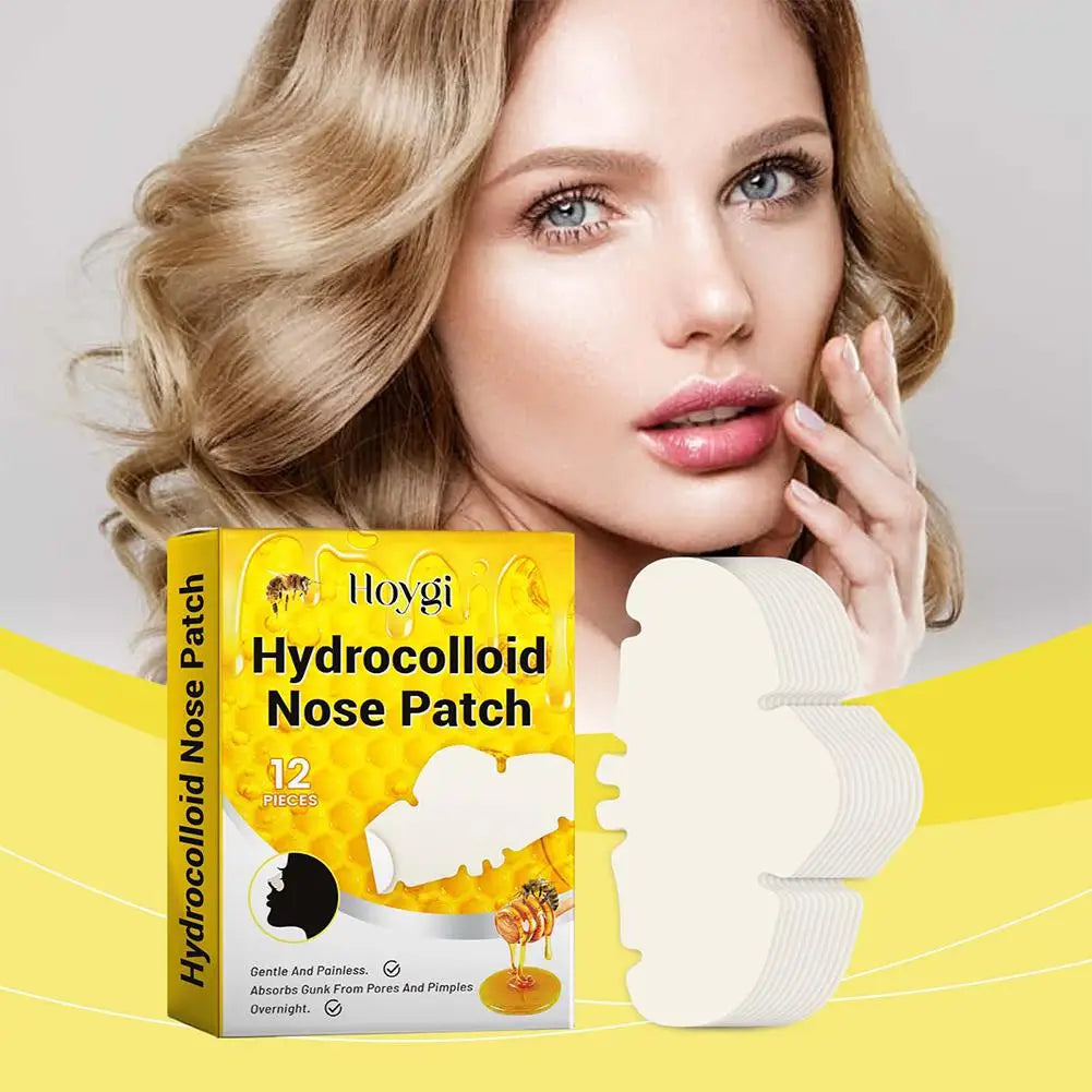 Hydrocolloid Nose Patches product pack with hydrocolloid sheet for gentle oil absorption