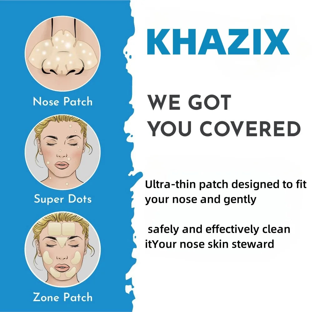 Hydrocolloid Nose Strips application steps infographic showing effective pore clearing for congested skin