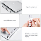Invisible laptop stand displaying compact size details for easy installation