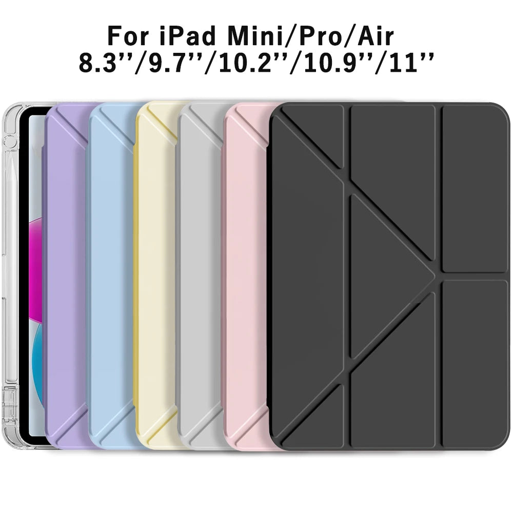 ipad case for apple ipad in multiple pastel colours with smart origami stand for daily tablet protection