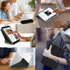 ipad case for apple ipad used on office desk for hands free typing reading and video calls