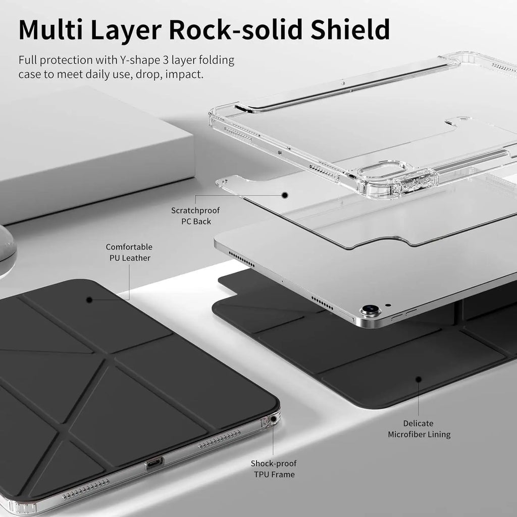 ipad case for apple ipad with shock absorbing bumper edges for enhanced drop protection