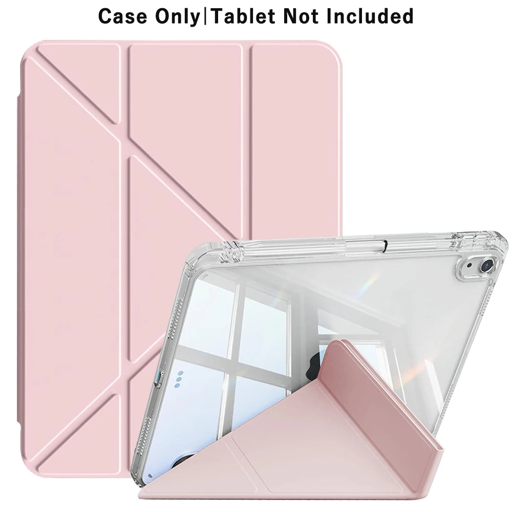 ipad case for apple ipad in soft baby pink with clear scratch resistant protective back shell