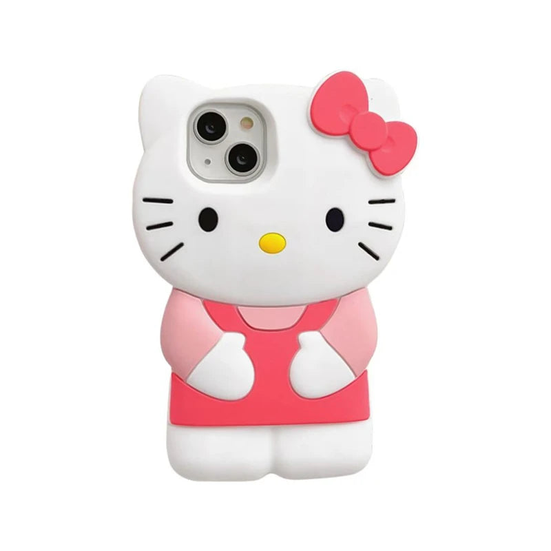 Hello Kitty phone case with a pink bow on a white background