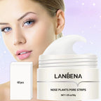 LANBENA Blackhead Remover Peel-Off Mask before and after nose comparison showing visibly reduced blackheads and smooth skin