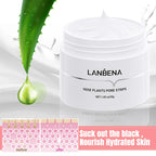 LANBENA Blackhead Remover Peel-Off Mask white mud cream texture closeup for softening aging cuticles and unclogging pores