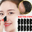 Nose Blackhead Remover Mask Nasal Strips applied on female nose with strip set display for clearing blocked pores