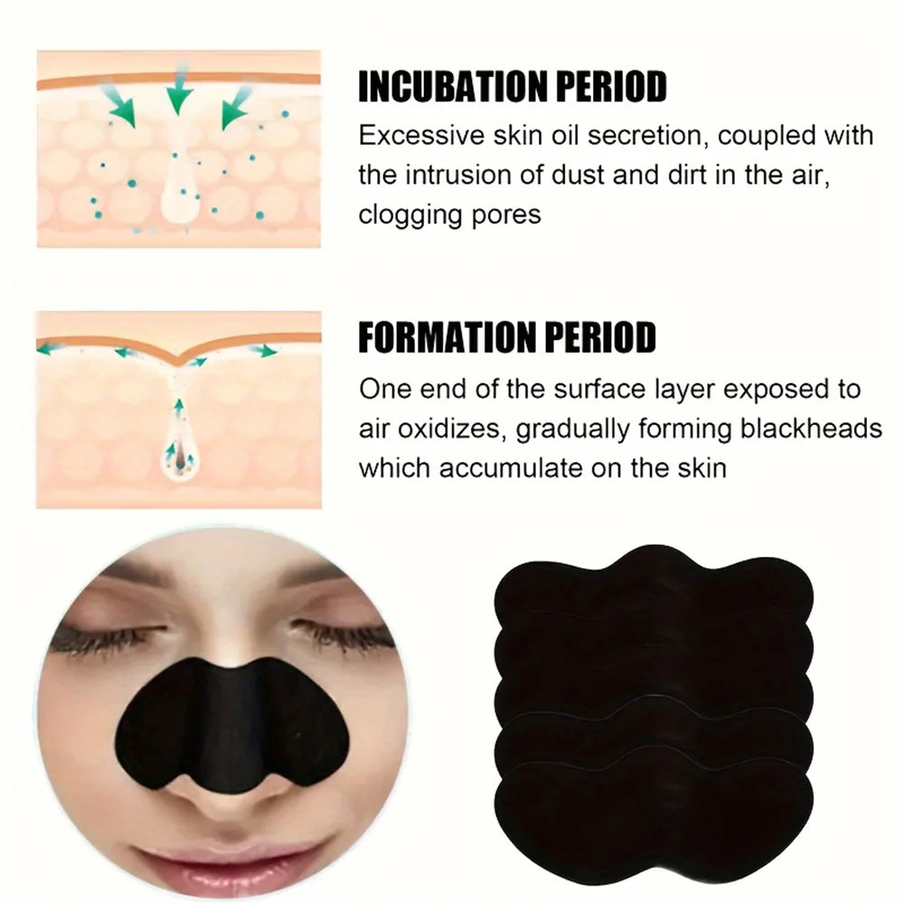 Nose Blackhead Remover Mask Strips before and after nose comparison for smoother and clearer skin