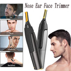 nose ear and face trimmer electric tool displayed with man grooming facial hair for smooth skin care