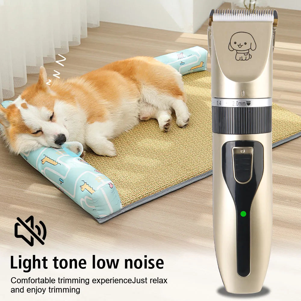 pet hair clipper with low noise quiet motor for stress free cat and dog haircutting