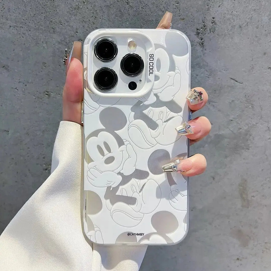 White matte cell phone cover with sweet cartoon mouse artwork.