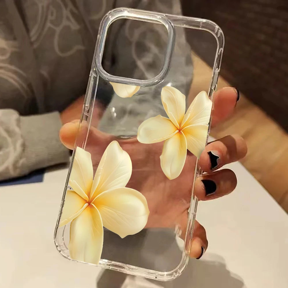 Phone case with yellow flowers held by a person
