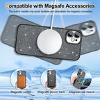 Phone case with Magsafe compatibility features on a blue gradient background