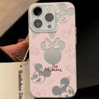 Matte pink cartoon mouse pattern smartphone case providing scratch protection.