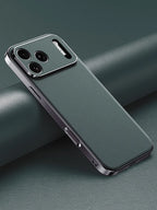 Green phone case on a dark green background