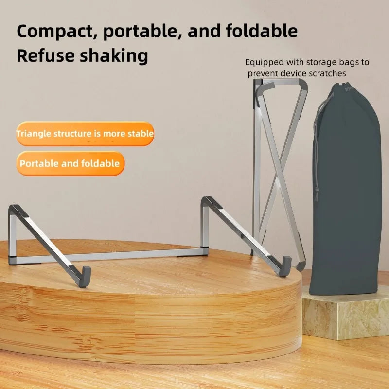 Laptop Stand Folding Adjustable Aluminum Notebook Holder Cooling Secondary image