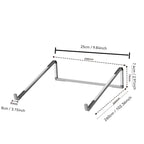Detailed measurement diagram and size details of portable laptop stand