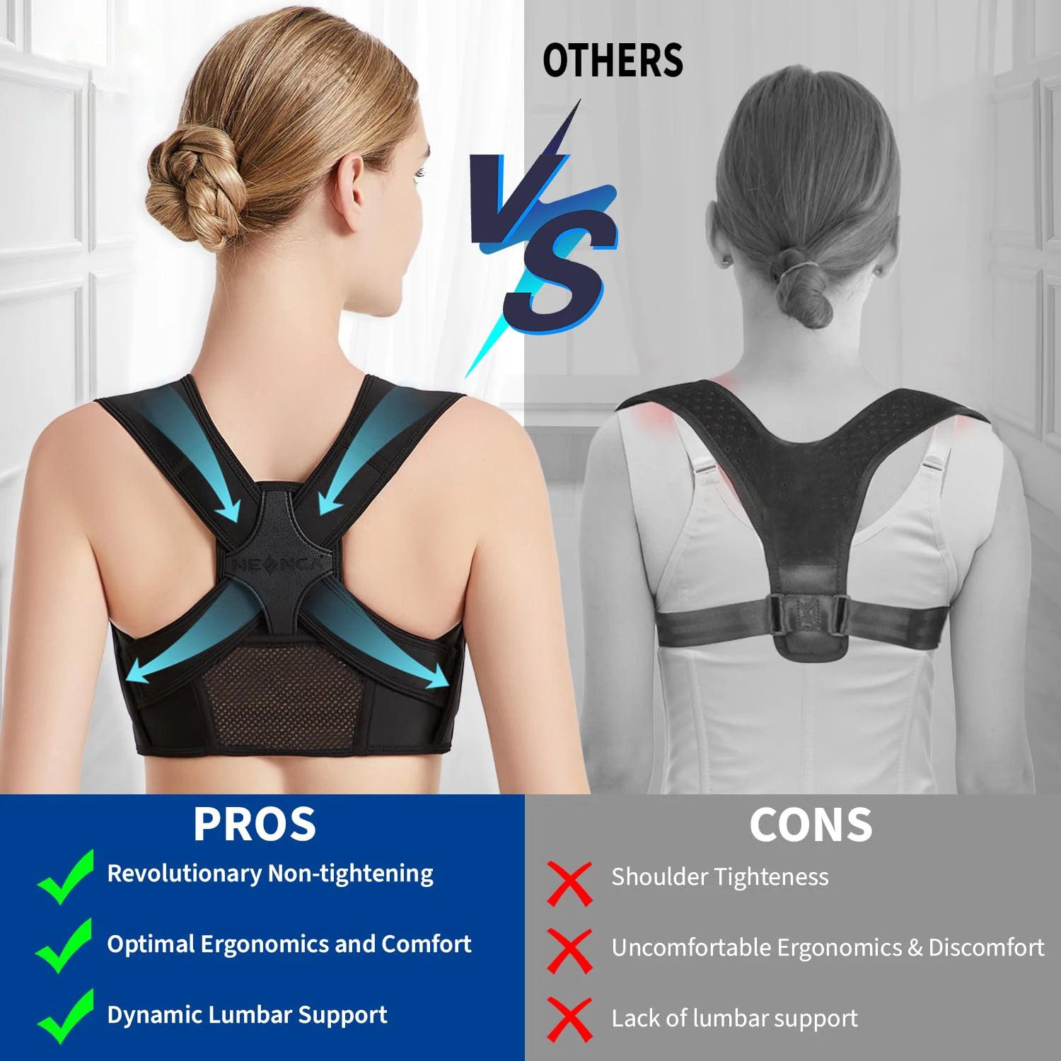 Posture Corrector Belt Back Brace Adjustable Shoulder Support Secondary image