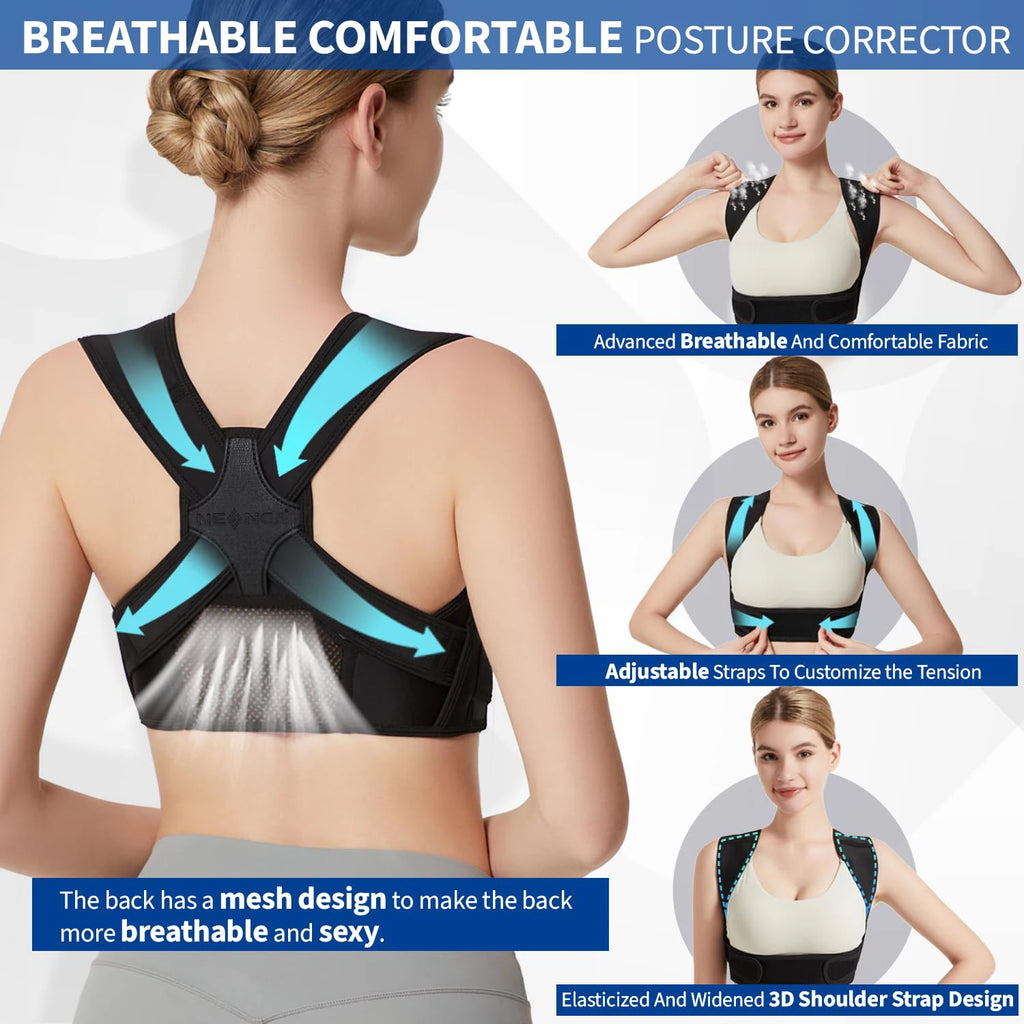 woman wearing posture corrector for back support comfortably for everyday posture correction