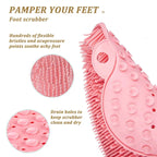 silicone foot scrubber featuring soft cleaning bristles and strong suction cups for bath floors