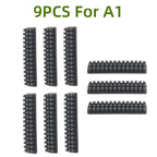 silicone nozzle cleaner brush replacement blocks lined up for Bambu Lab A1 Mini hotend care