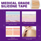 silicone scar tape before and after photo comparison showing visible scar reduction and smoothing