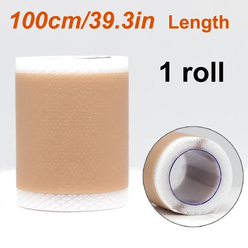 silicone scar tape size and length dimensions diagram for custom cutting and versatile scar coverage