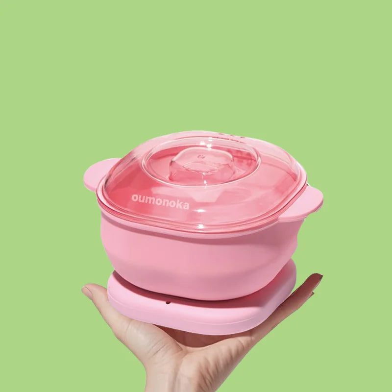 silicone wax warmer pot held in hand for melting hair removal wax beads for smooth skin waxing kit Main image