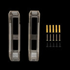 Under-desk laptop stand pair with installation hardware kit for stable and secure desk attachment.