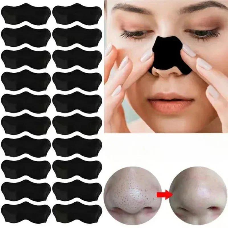 Unisex Blackhead Remove Mask Nasal Strips nose fitting and application steps for water-activated deep clean