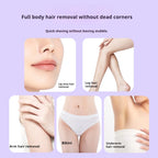 womens electric razor application diagram showing hair removal for arms underarms bikini line and legs
