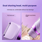 womens electric razor showing dual detachable trimmer heads for precise facial and body epilation