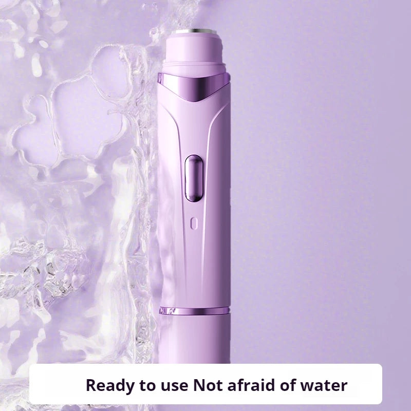 womens electric razor shown with water splash demonstrating waterproof design for safe shower hair removal