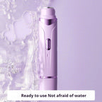 womens electric razor shown with water splash demonstrating waterproof design for safe shower hair removal