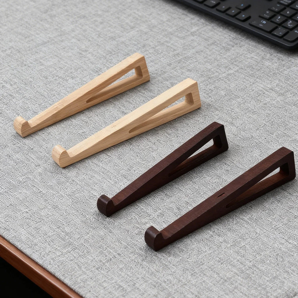 Wooden Laptop Stand light and dark wood finish options for stylish desk decor