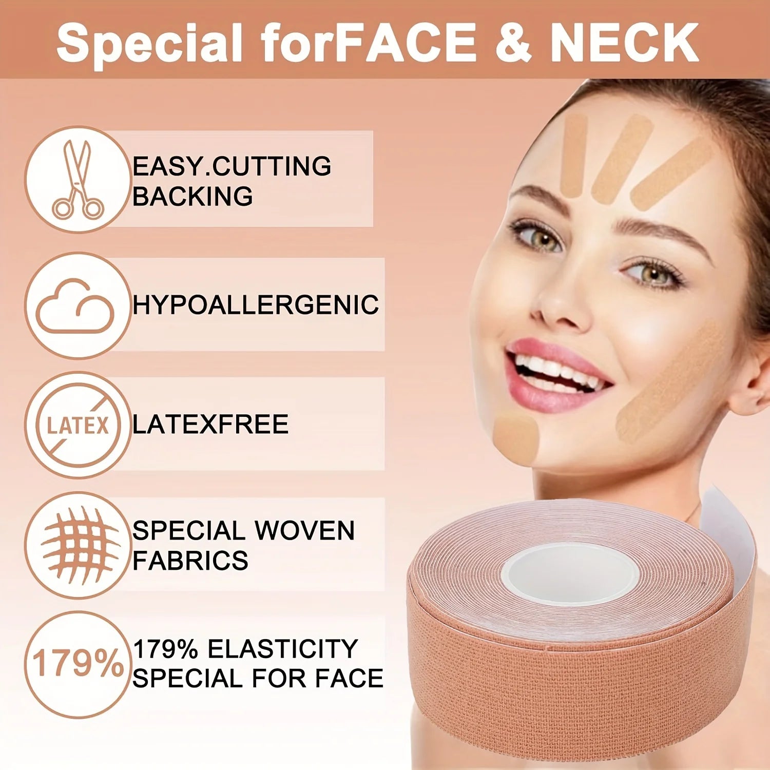 Face Neck Wrinkle Removal Tape Anti Aging Elastic Lift Stickers Tools Secondary image