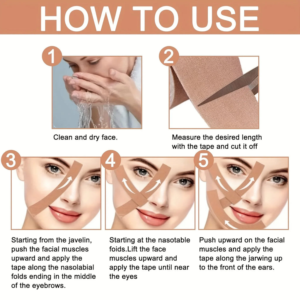 how to apply wrinkle removal tape step by step guide for facial lifting and neck skin tightening